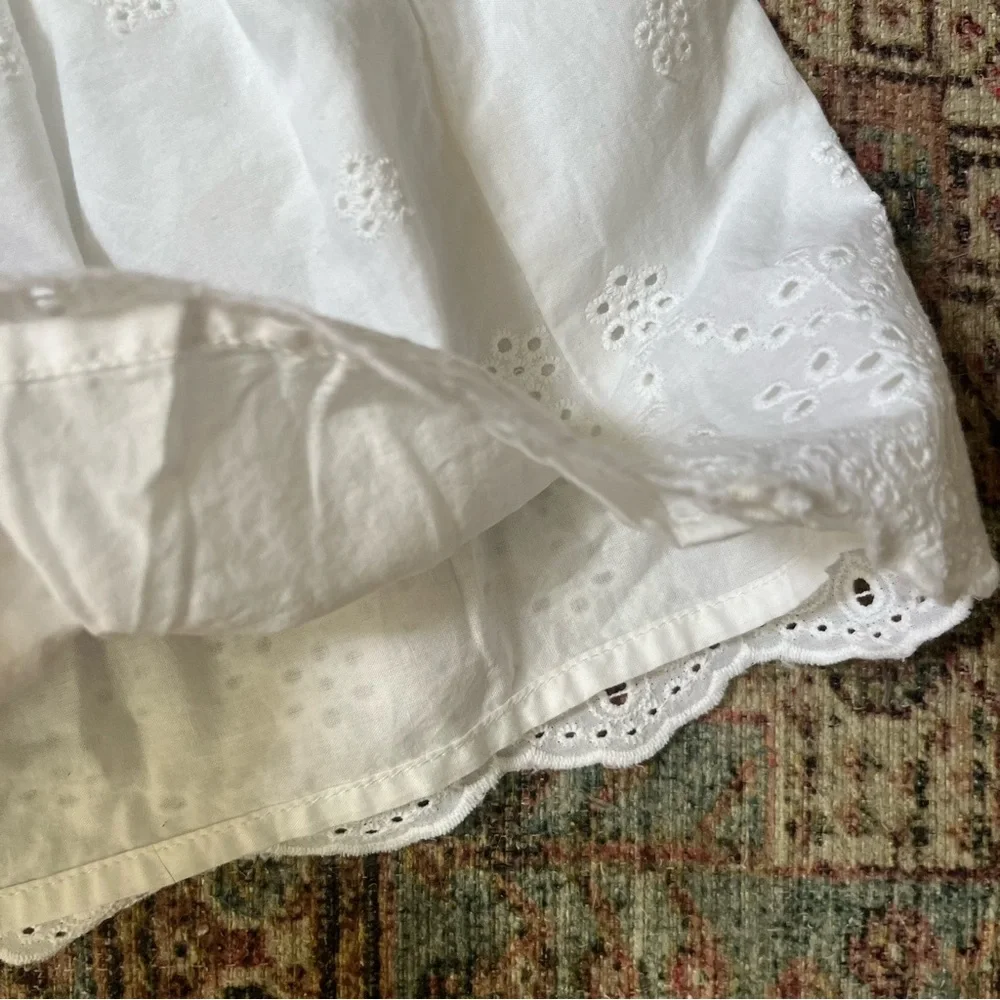 Oshkosh B’Gosh Girls Overall Jean White Cotton Eyelet Dress NWT Size 3T - Picture 3 of 5